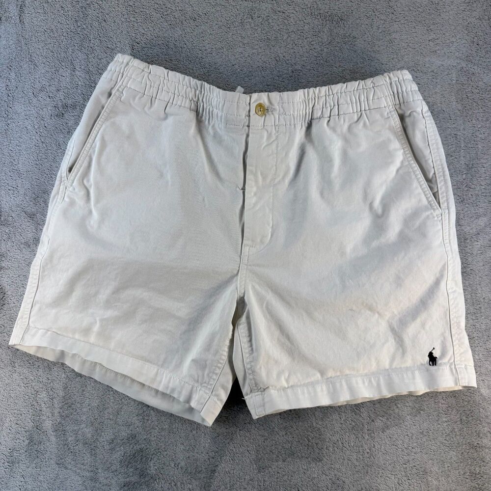 Polo Ralph Lauren Men's Stretch Classic Fit Shorts Size L White Elastic Waist